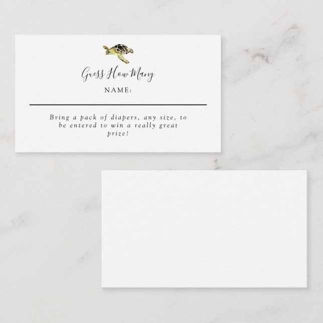 Rate, wie viele Wasserfarbenwasser-Schildkrötendus Begleitkarte (Vorne/Hinten)