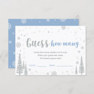 Rate wie viele   Winter Blue Baby Shower Game Invi Einladung