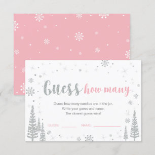 Rate wie viele   Winter Pink Baby Showspiel Einladung