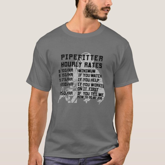 Raten pro Stunde für Pipefitter Funny Plumbing Kle T-Shirt (Vorderseite)