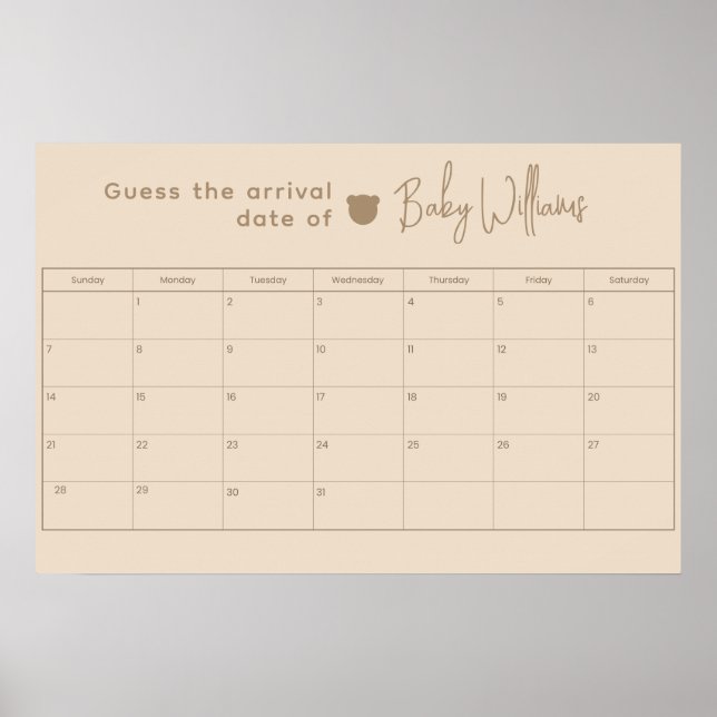 Raten Sie Baby Date Game Poster (Vorne)