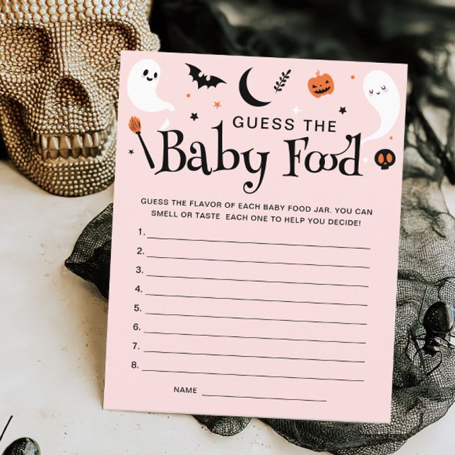 Raten Sie Baby Food Pink Halloween Baby Showspiel (Von Creator hochgeladen)