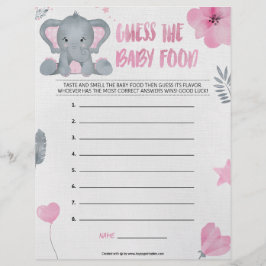 Raten Sie das Babynahrung [Babyelephant [Rosa] Briefbogen