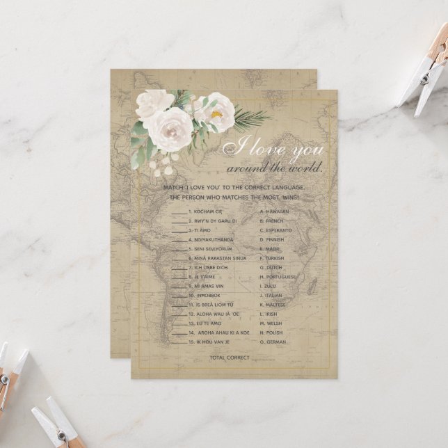 Raten Sie das Brautparty zum Thema Sprachreisen Einladung (Vorderseite/Rückseite Beispiel)