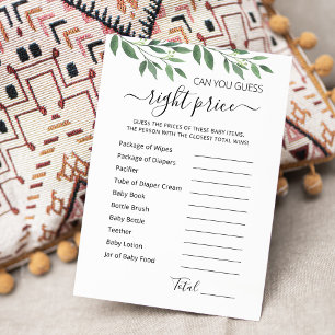 Raten Sie das richtige Spiel mit Baby Shower Party Einladung