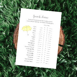 Raten Sie die Features der Baby Sprinkle Game Card