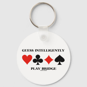 Raten Sie Intelligent Play Bridge (vier Card-Anzug Schlüsselanhänger