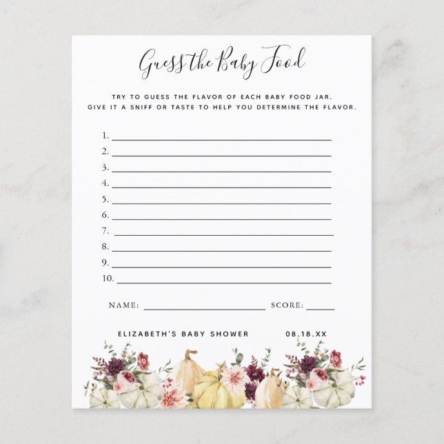 Raten Sie mal! | Baby Showspiel (Vorderseite)