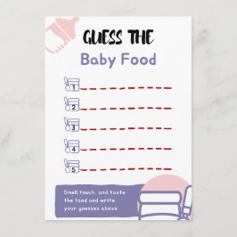 Raten Sie mal das Baby Food Baby Shower Game Begleitkarte