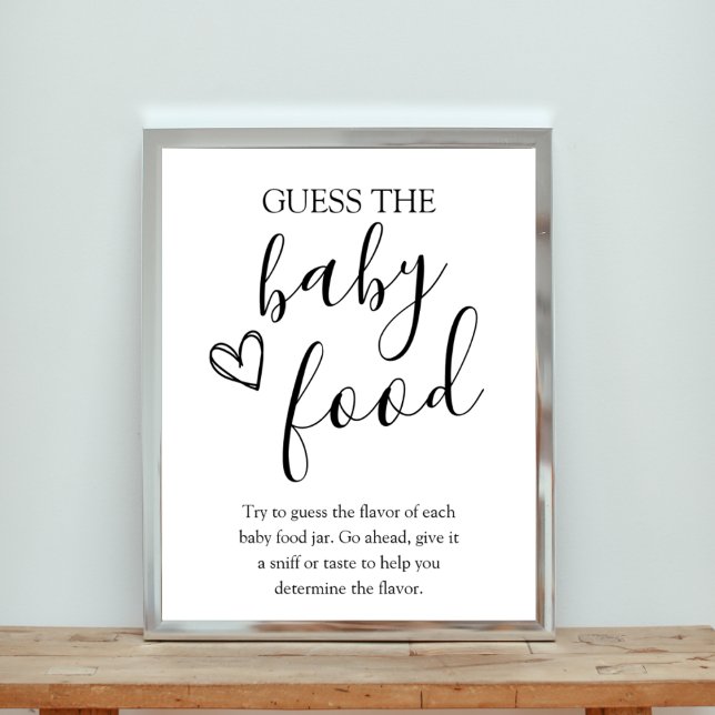 Raten Sie mal das Baby Food Baby Shower Game Sign Poster (Von Creator hochgeladen)