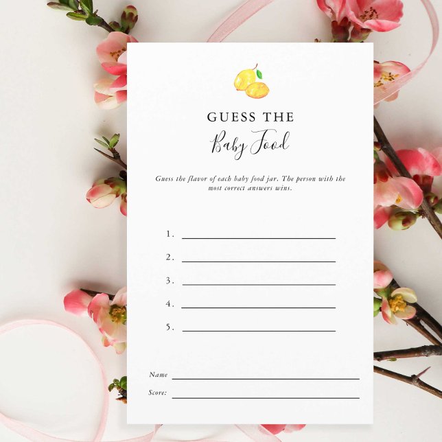 Raten Sie mal das Baby Food Lemon Baby Shower Game (Von Creator hochgeladen)