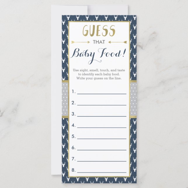 Raten Sie mal, das Baby-Food-Spiel, Babydusche, Hi (Vorderseite)