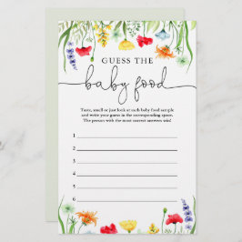 Raten Sie mal, das Babynahrung-Spiel bunt Wildblum