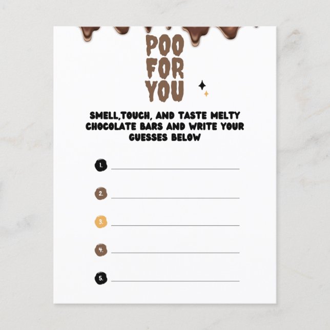 Raten Sie mal, das Schokolade Baby Duwer Game (Vorderseite)