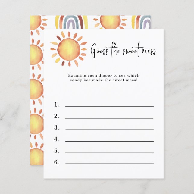 Raten Sie mal, das süße Schlamassel - Baby-Dusche- (Vorne/Hinten)