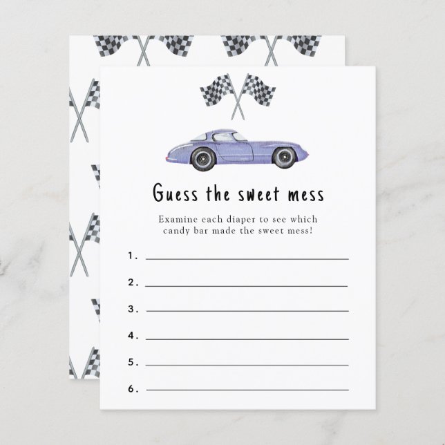 Raten Sie mal, das süße Schlamassel - Racing Baby  (Vorne/Hinten)