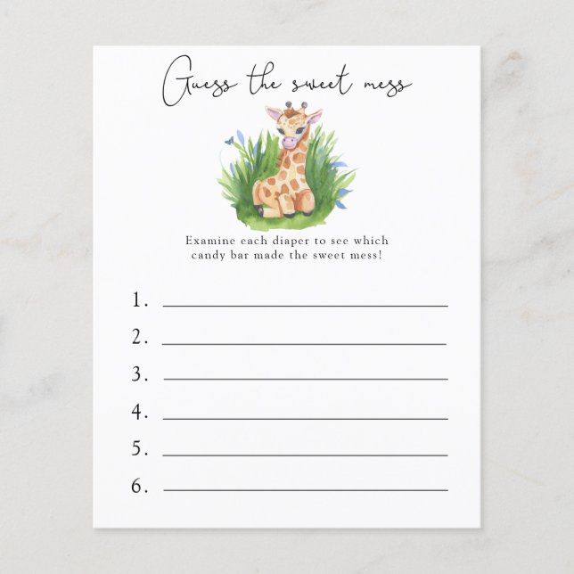 Raten Sie mal, das Sweet Mess - Baby Shower Game (Vorderseite)