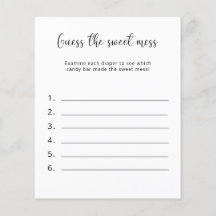 Raten Sie mal, das Sweet Mess - Baby Shower Game