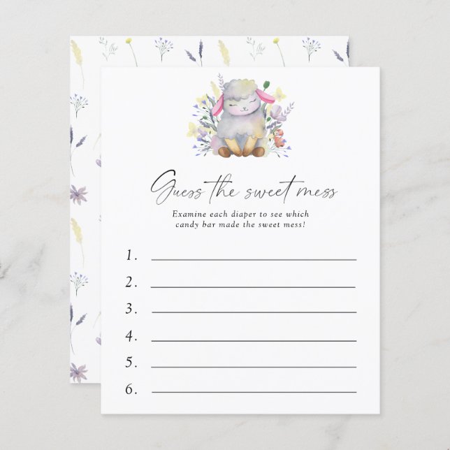 Raten Sie mal, das Sweet Mess Baby Shower Game - L (Vorne/Hinten)