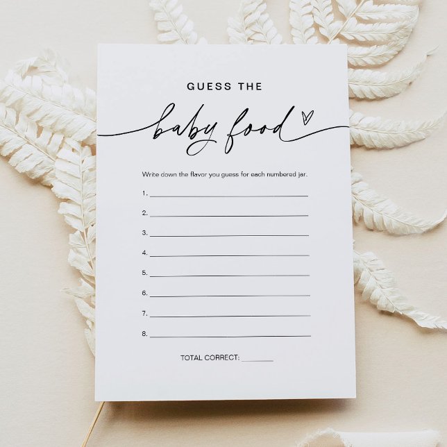 Raten Sie mal die Baby Food Game Card Einladung (Von Creator hochgeladen)