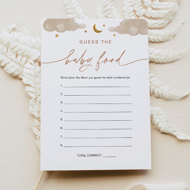 Raten Sie mal die Baby Food Game Card Twinkle Litt Einladung (Von Creator hochgeladen)