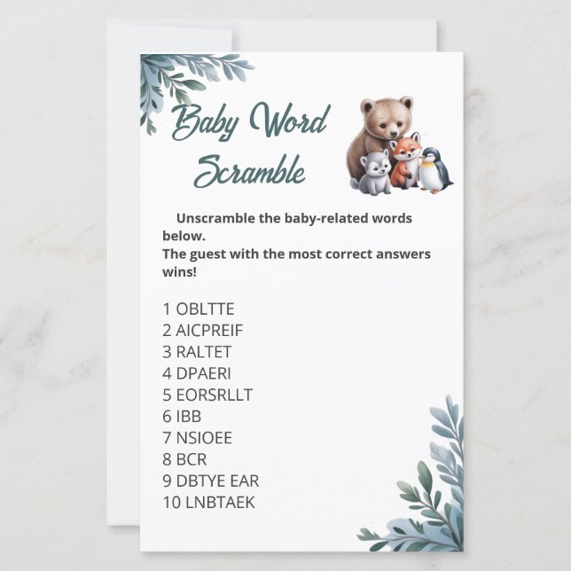 Raten Sie mal die Baby Words - Snowy Baby Shower G (Vorderseite)