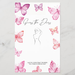 Raten Sie mal, die Dress Brautparty Game Butterfel Flyer