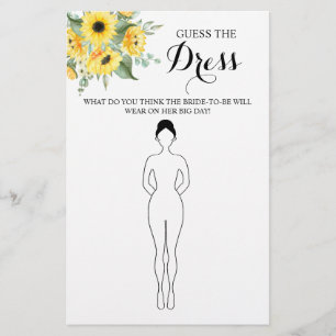 Raten Sie mal die Dress Sunflowers Brautparty Game Flyer