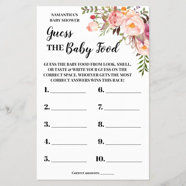 Raten Sie mal, die Pink-Spielkarte für das Baby-Fo Flyer (Vorne)