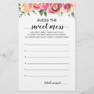 Raten Sie mal die Sweet Mess Game Baby Shower Part