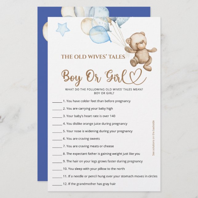 Raten Sie mal, Junge oder Girl Tales Teddy Bear Ba (Vorne/Hinten)