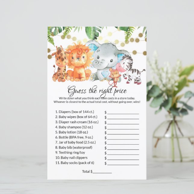 Raten Sie mal nach, was Sie für ein Baby Shower Ga (Stehend Vorderseite)