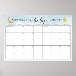 Raten Sie mal, wann das Baby-Duschspiel am Mond se Poster