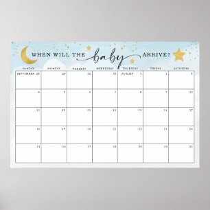 Raten Sie mal, wann das Baby-Duschspiel am Mond se Poster