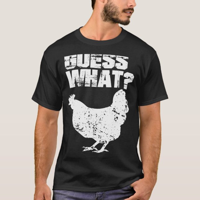 Raten Sie mal, was das weiße Design des Hühnchen-H T-Shirt (Vorderseite)
