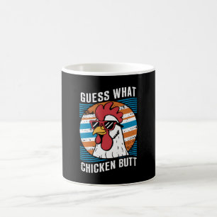 Raten Sie mal, was Hühnchen Hintern Funny Chicken Kaffeetasse