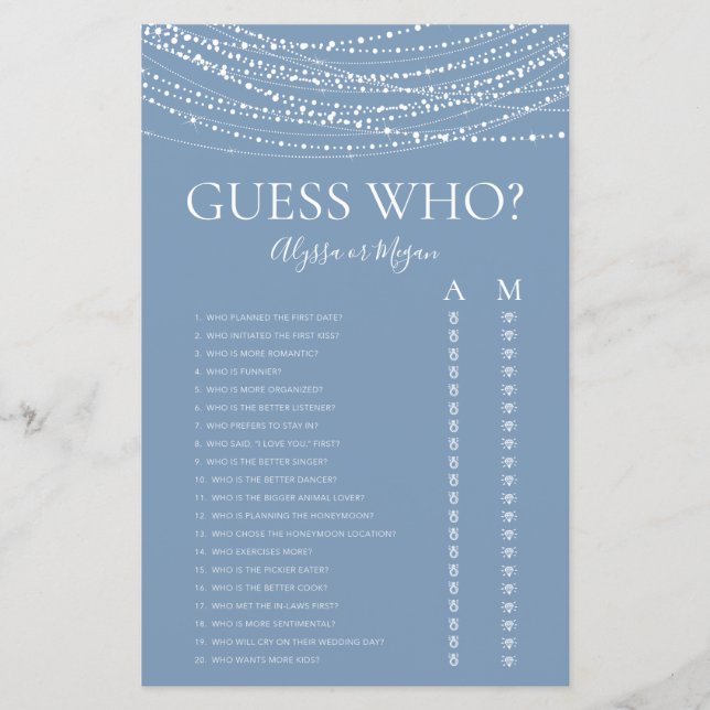 Raten Sie mal, wer blaue Lights LGBTQ-Duschgame ma (Vorderseite)