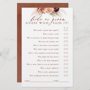 Raten Sie mal, wer Bridge oder Groom ist - Pampas