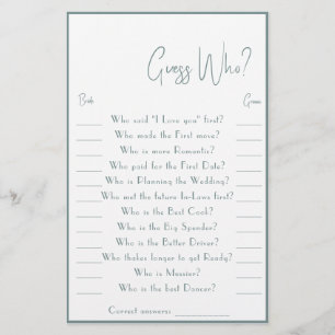 Raten Sie mal, wer? Game Card Flyer