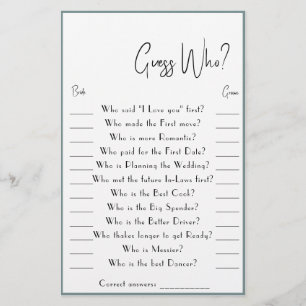 Raten Sie mal, wer? Game Card Flyer