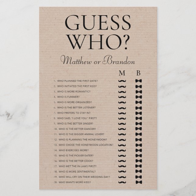 Raten Sie mal, wer LGBTQ-Dualspiel spielt (Vorderseite)