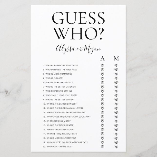 Raten Sie mal, wer LGBTQ-Dualspiel spielt (Vorderseite)