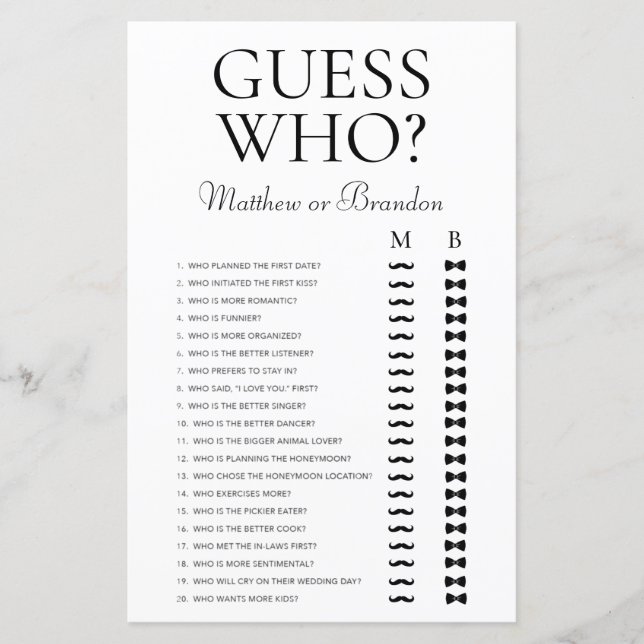 Raten Sie mal, wer LGBTQ-Dualspiel spielt (Vorderseite)