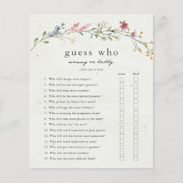 Raten Sie mal, wer Mama oder Papa Baby Shower Game