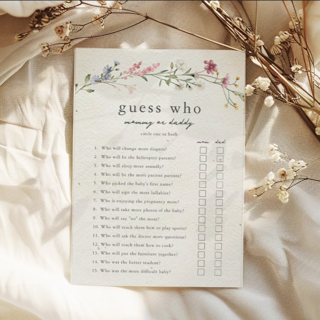 Raten Sie mal, wer Mama oder Papa Baby Shower Game Einladung (Von Creator hochgeladen)