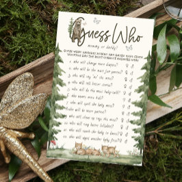Raten Sie mal, wer Mama oder Papa Woodland Game Ba Flyer