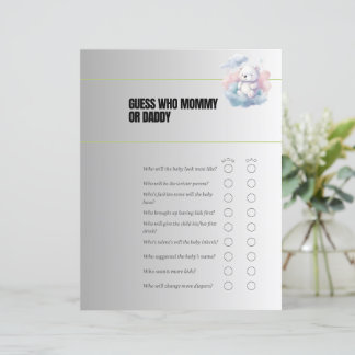 Raten Sie mal, wer Mama oder Vater Baby Duschspiel