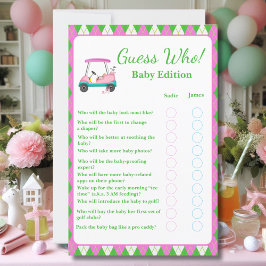 Raten Sie mal, wer? Mama & Vater Baby Dusche Golf 