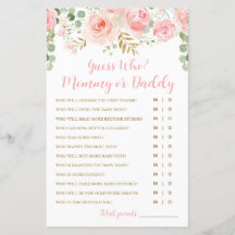 Raten Sie mal, wer? Spielkarte für Mama oder Daddy