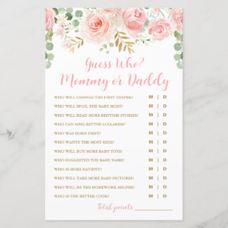 Raten Sie mal, wer? Spielkarte für Mama oder Daddy